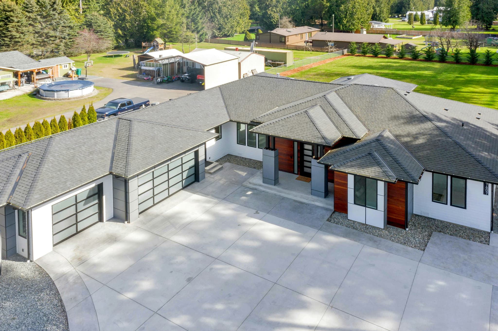 Asphalt shingles on a residential roof